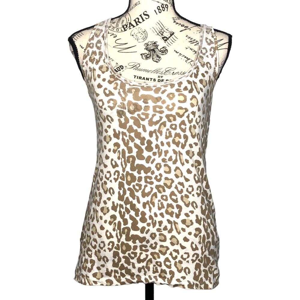 Old Navy X-SMALL Animal Print Sequin Sparkle Shoulder Detail Tank